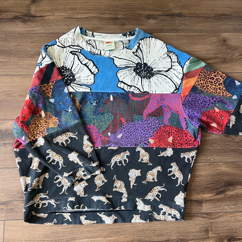 Farm Rio Mixed Media Sweatshirt